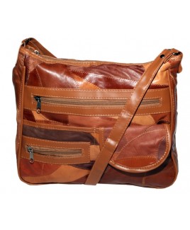 Economy Patchwork Leather Top Zip Organiser Bag 